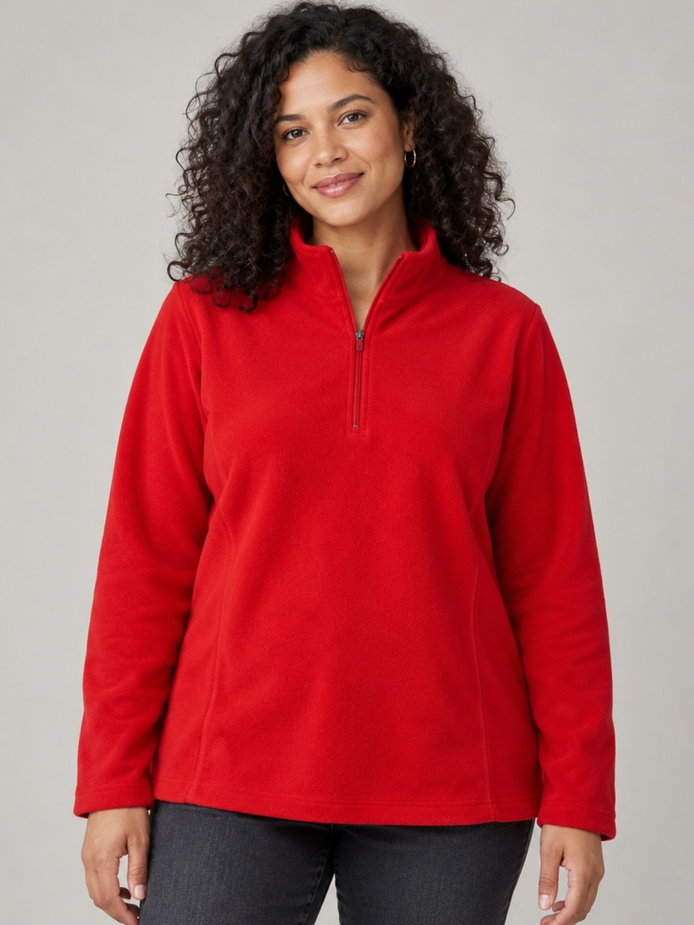 Lands’ End Quarter‑Zip Red Fleece Size 2X Outdoor‑Core Comfort Athleisure